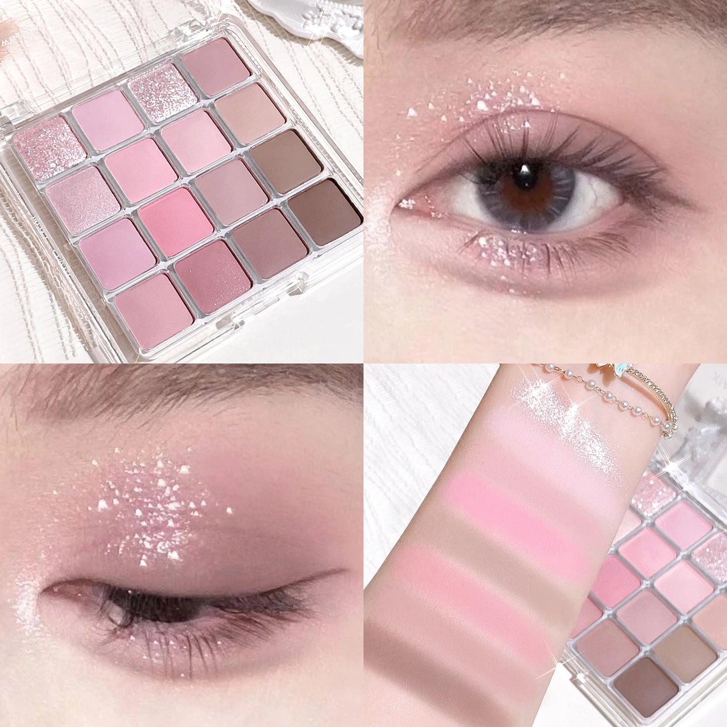 16-Color Sunset Eyeshadow – Palette – Matte & Pearl Korean Glow✨