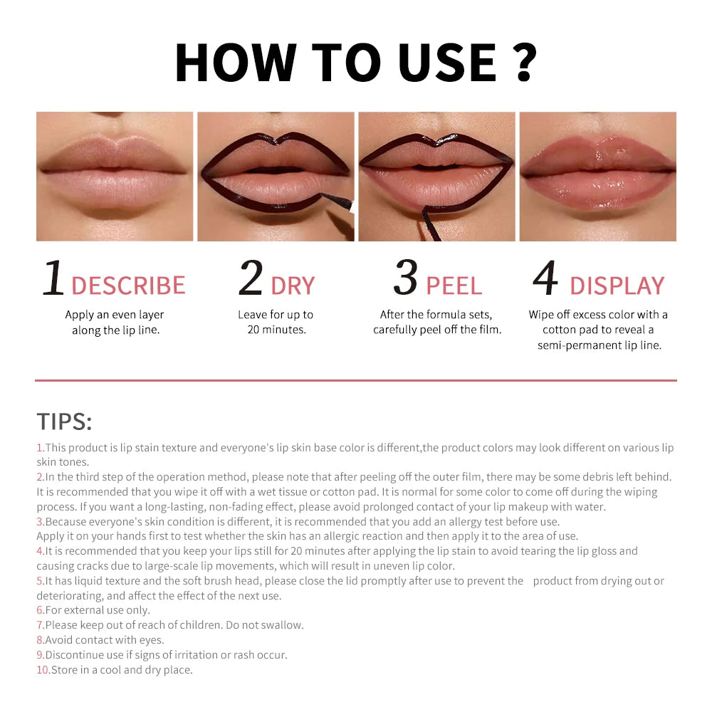 Peel-Off Lip Liner – Stain Pencil – Long-Lasting Waterproof Matte Lip  Tattoo✨