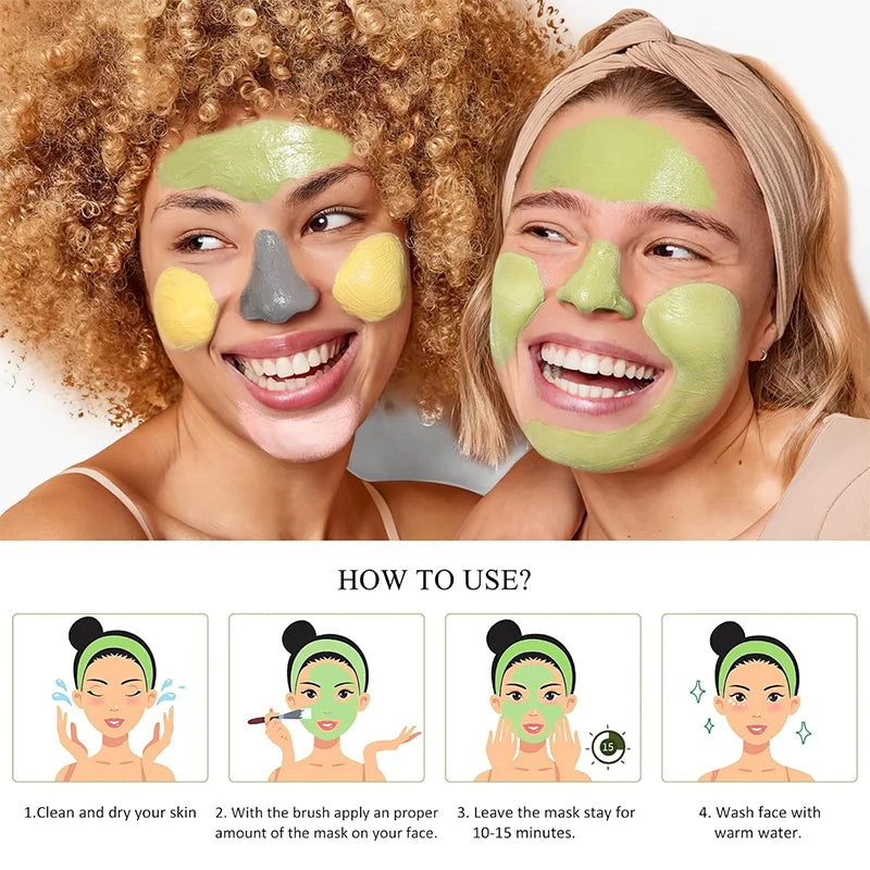 4-Piece - Clay Facial Mask Set (320g)✨