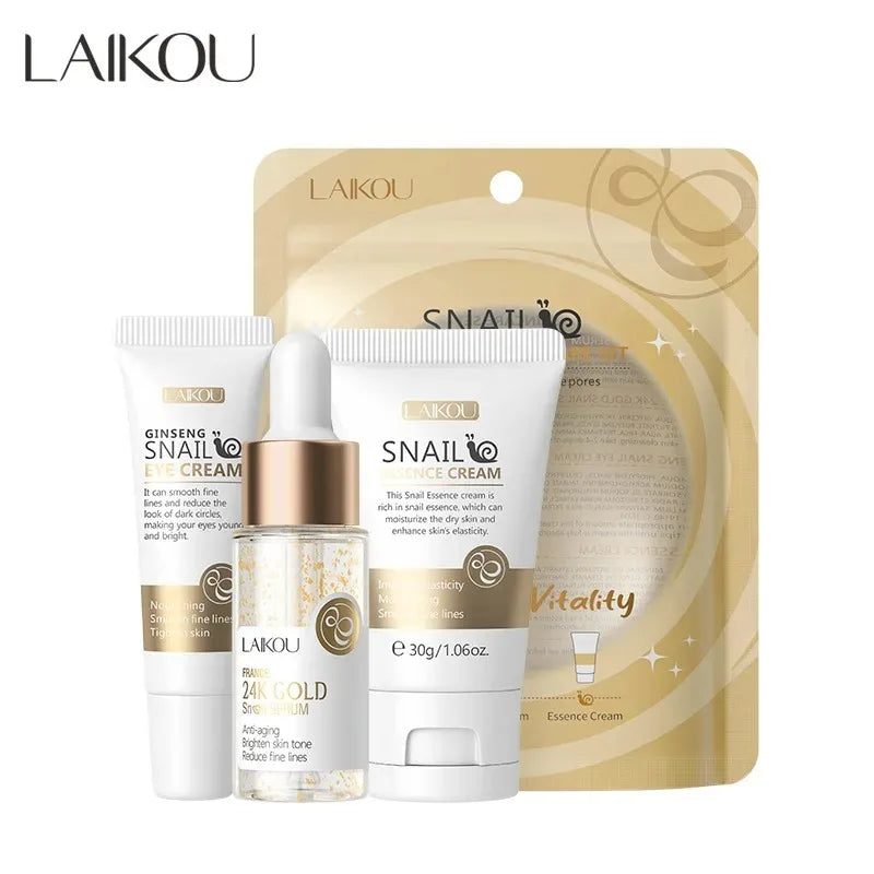 Laikou Vitamin C – Sakura Snail Skincare Set (3Pcs)✨🌸🐌