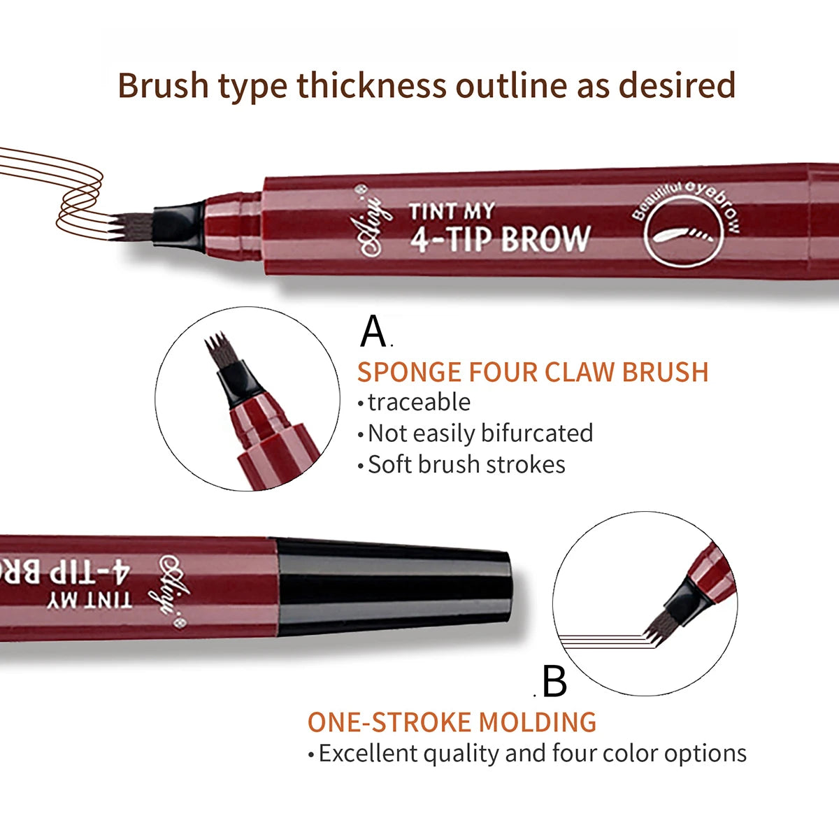 Microblading Brow Pencil – (4-Fork ) – Waterproof, Natural, Long-Lasting✨