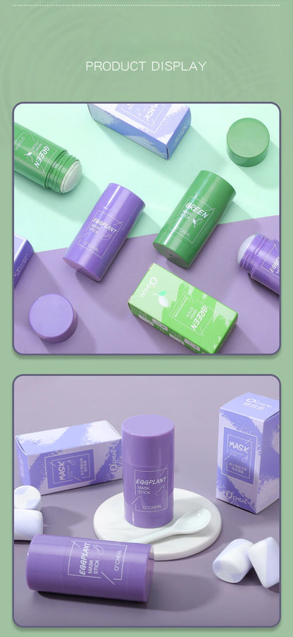 Solid Facial Mask Stick (Green Tea / Honey Peach / Charcoal Eggplant) ✨