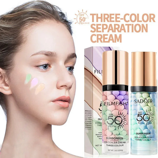 Tri-Color Makeup Primer – Base – Waterproof Color-Correcting Face Primer✨