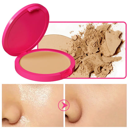 Natural Matte Pressed – Powder – Oil Control Brightening Compact Foundation &amp; Concealer Face Powder✨