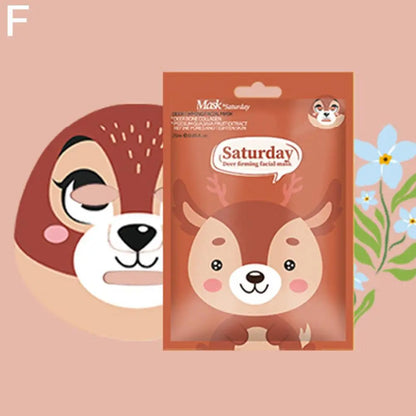 Cartoon Facial Sheet Mask (1pc / 7Pcs)– Dog, Panda & Pig Designs🐼🐶🐷✨