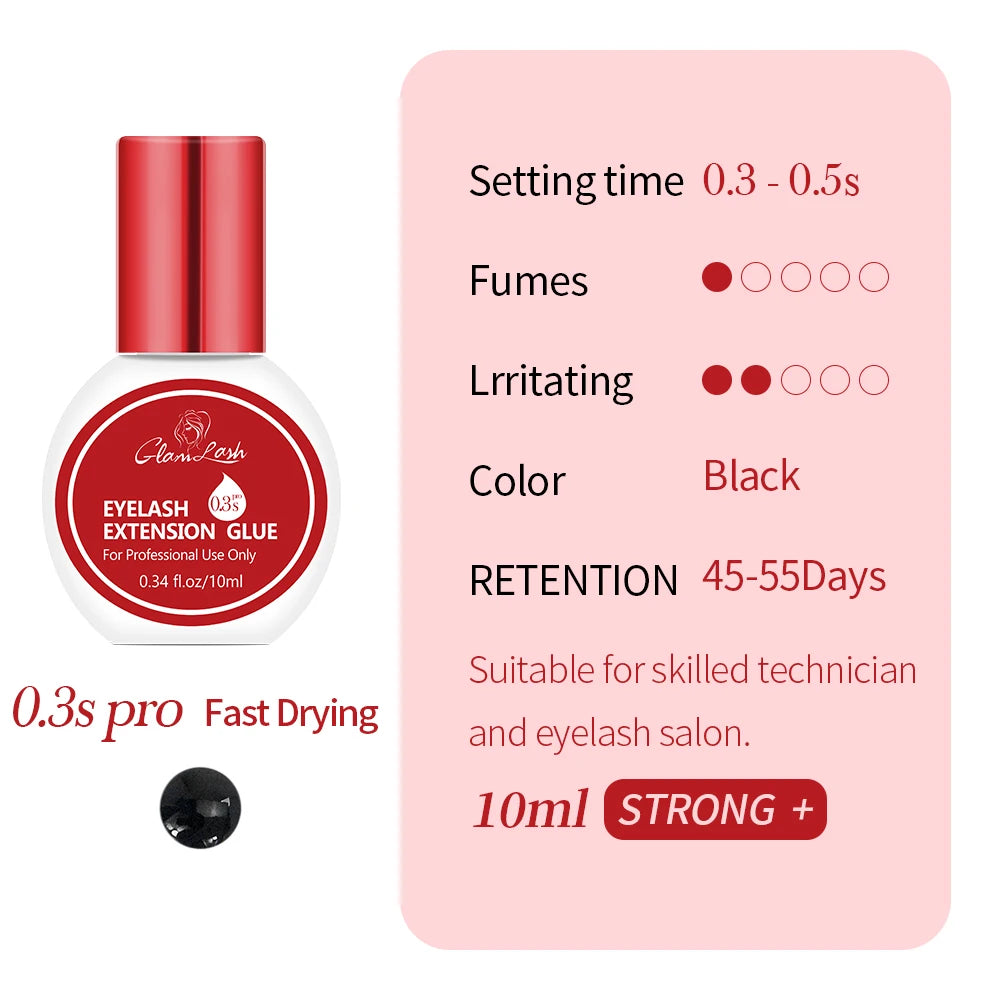 Professional Lash Glue – – 0.3–2 Sec Dry, Strong Hold Black✨
