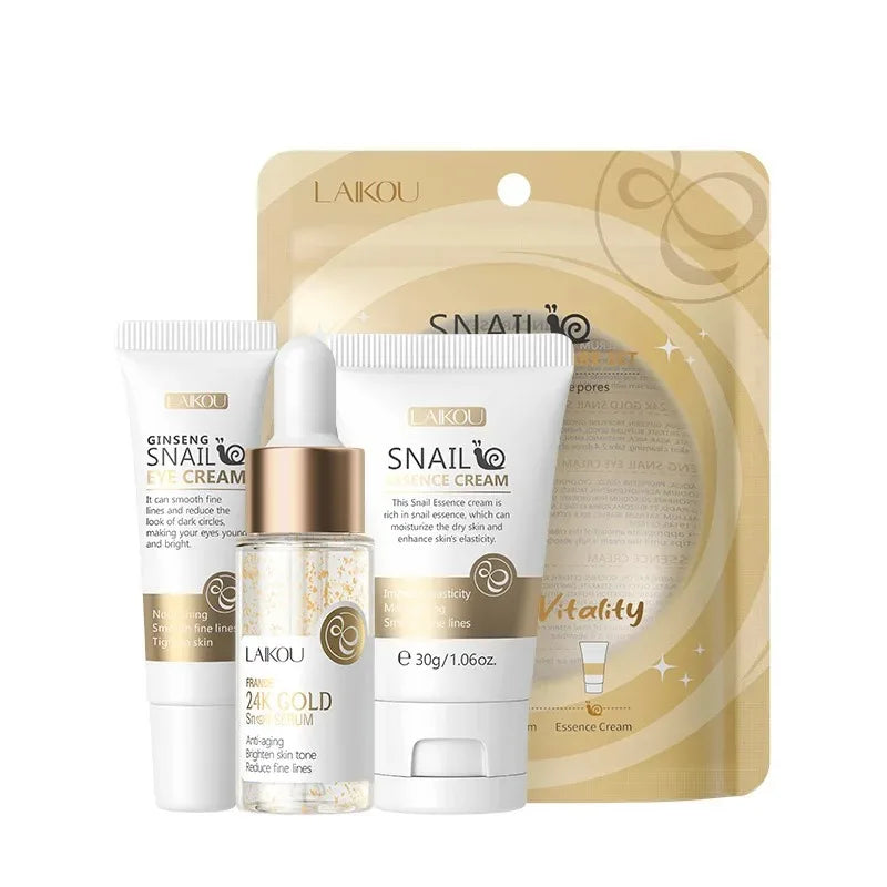 Laikou Vitamin C – Sakura Snail Skincare Set (3Pcs)✨🌸🐌