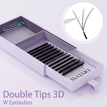 W-Shape Premade Fan – Lash Extensions – 3D–8D Volume Bloom Effect✨