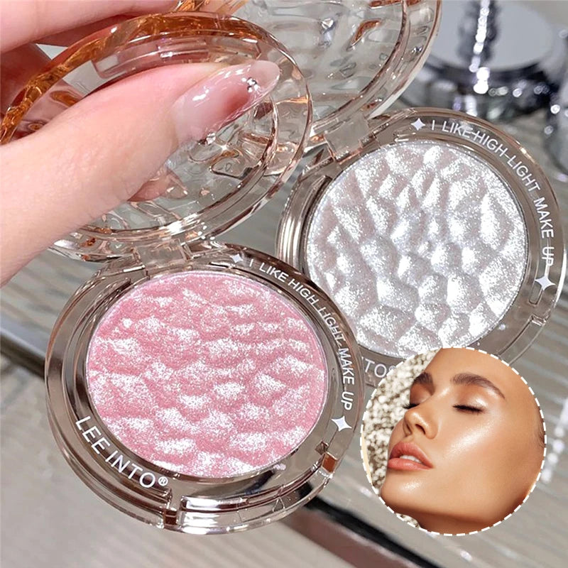 Glossy Highlight & – Contour Powder Palette – Natural Glow Glitter Highlighter✨