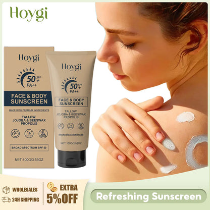 Spf 50+ Face & Body Sunscreen Cream – Waterproof Antioxidant Sunblock✨
