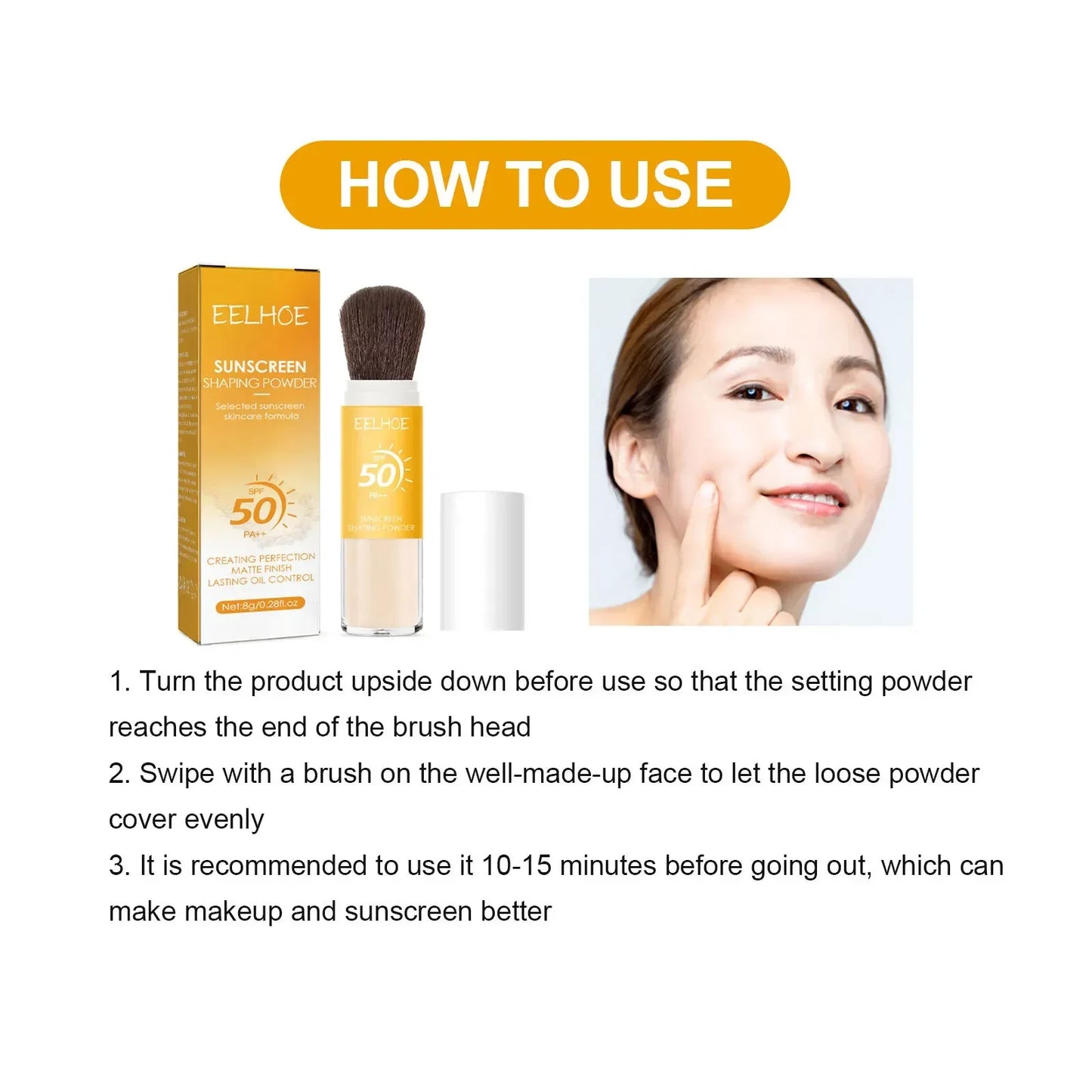 Mineral Sunscreen Setting Powder Spf 50 – Oil-Control Matte Finish✨