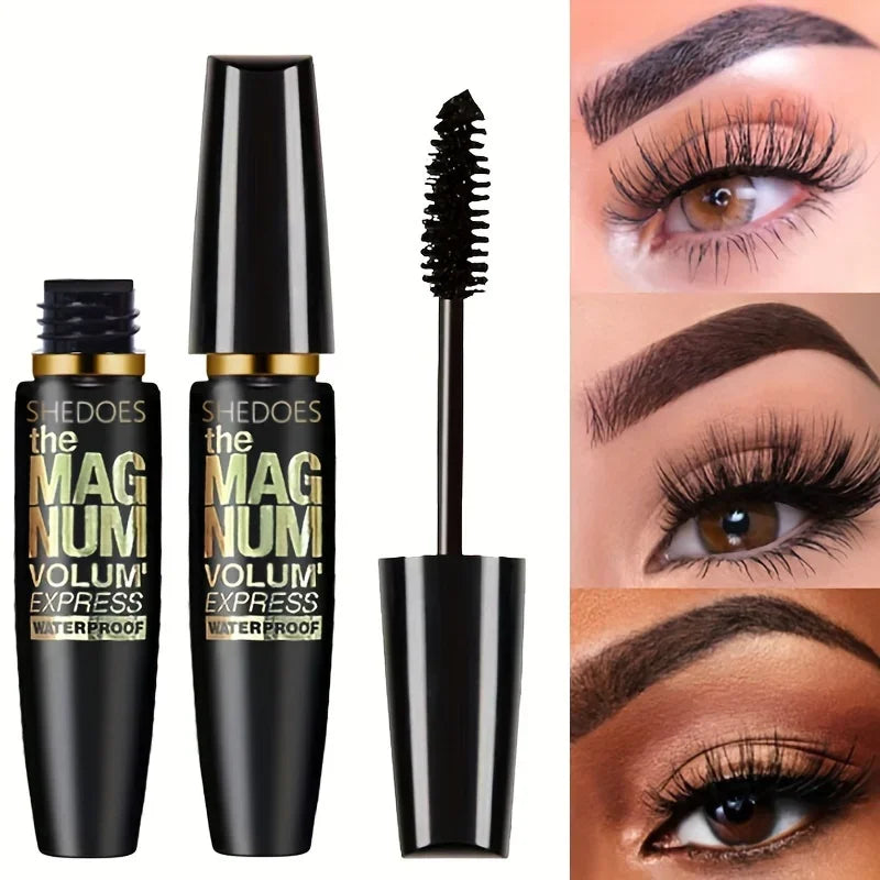 Black Fiber Mascara – Waterproof Volumizing, Lengthening & Curling✨