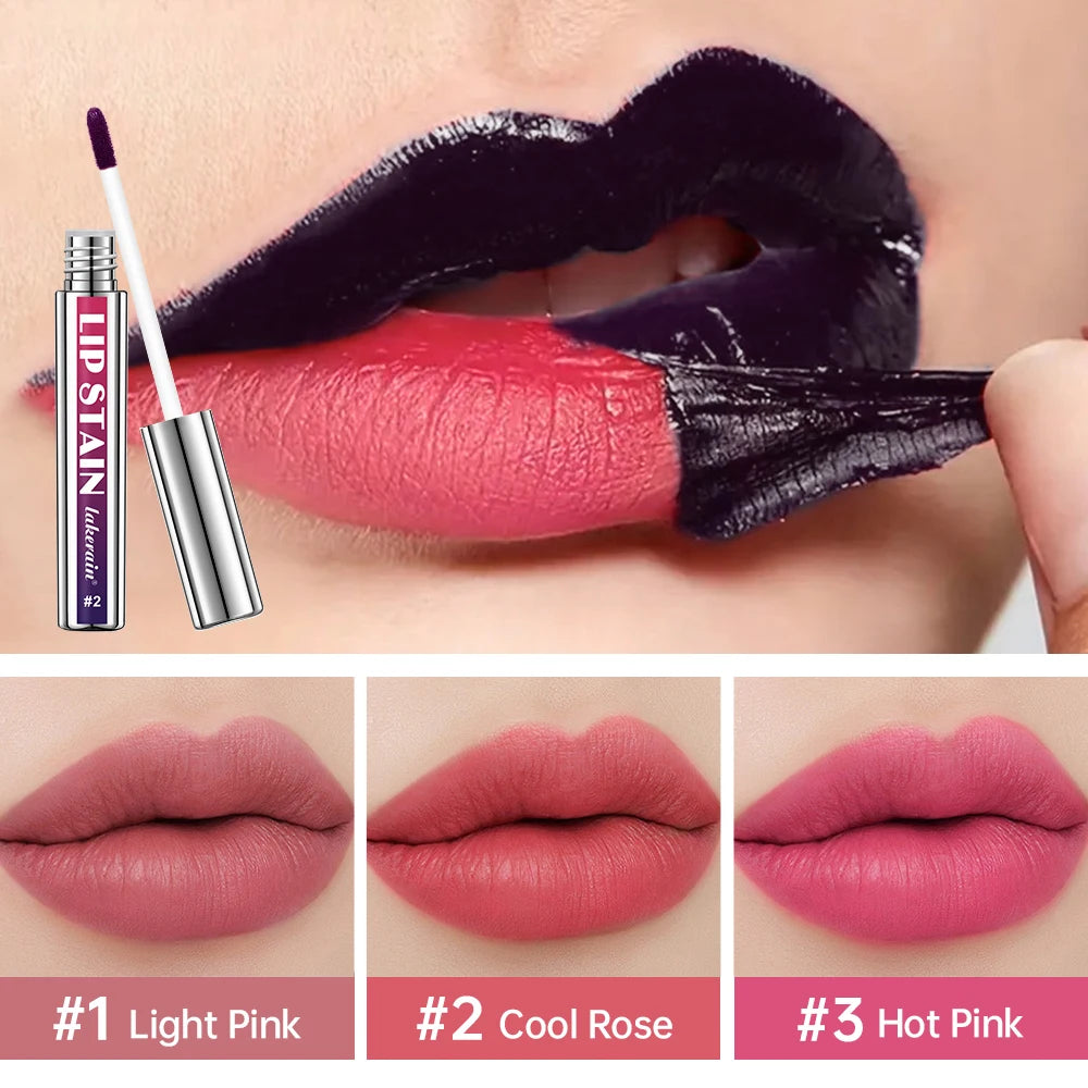 Peel-Off Lip Stain – Kit (3Pcs) – Long Lasting Waterproof Transfer-Proof Pink Lip Tint Set✨