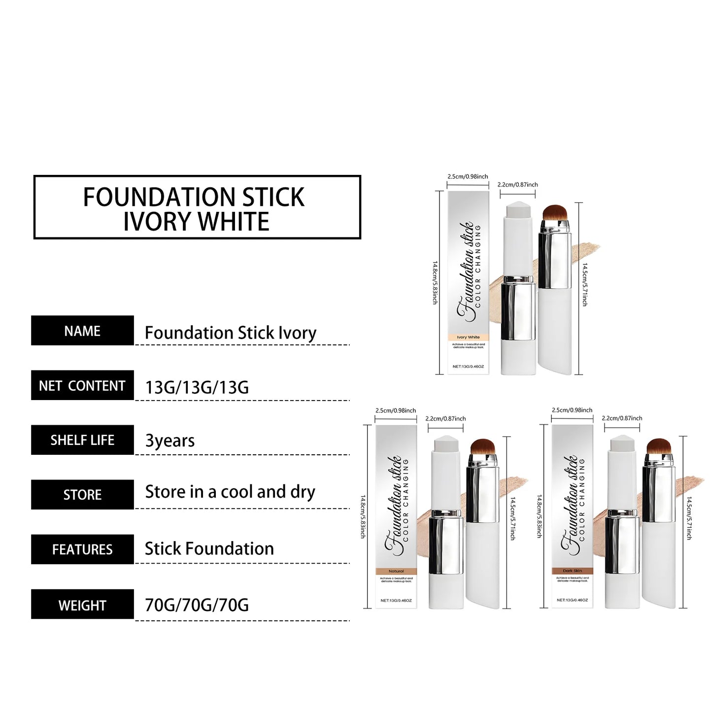 2-In-1 Double-Head Foundation Stick With Brush✨