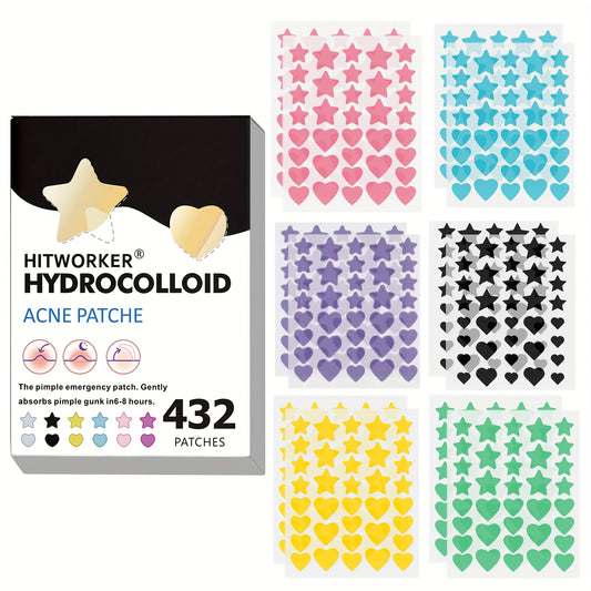 Star Pimple Patches – (432Pcs)– Invisible Hydrocolloid Acne Stickers For Spot Care✨
