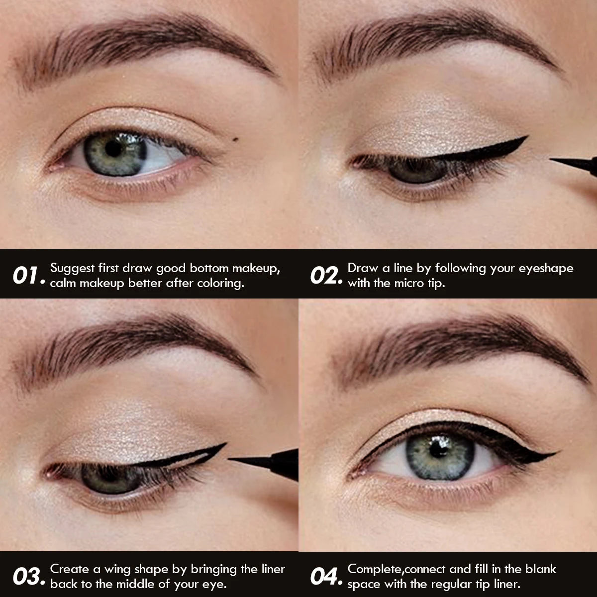 5Pcs Luxury Black – Liquid Eyeliner Pen Set – Waterproof, Long-Lasting✨