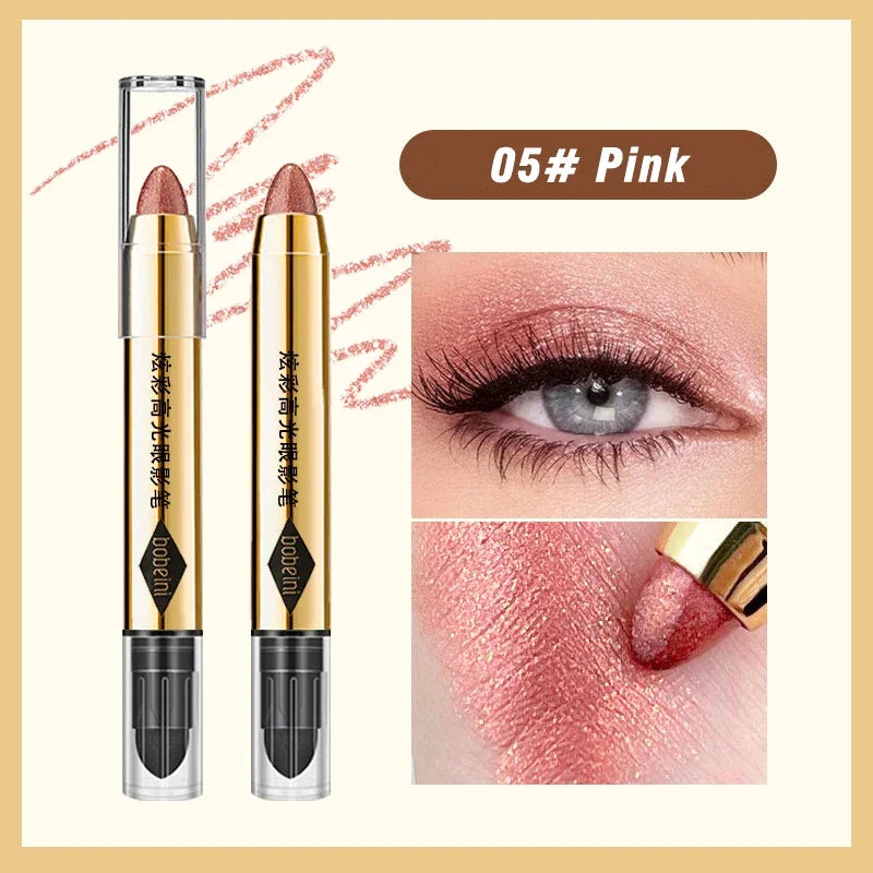 6-Color Dual-Ended Luxury – Eyeshadow Stick Set – Waterproof Long-Lasting Matte & Glitter ✨
