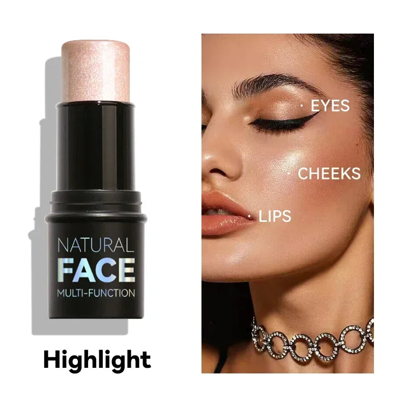 Multi-Function Contour & Highlighter Stick – Cream Bronzer, Blush &amp; Brightening Concealer Makeup Pen✨