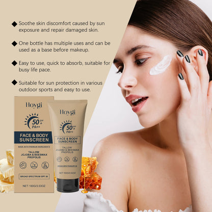 Spf 50+ Face & Body Sunscreen Cream – Waterproof Antioxidant Sunblock✨
