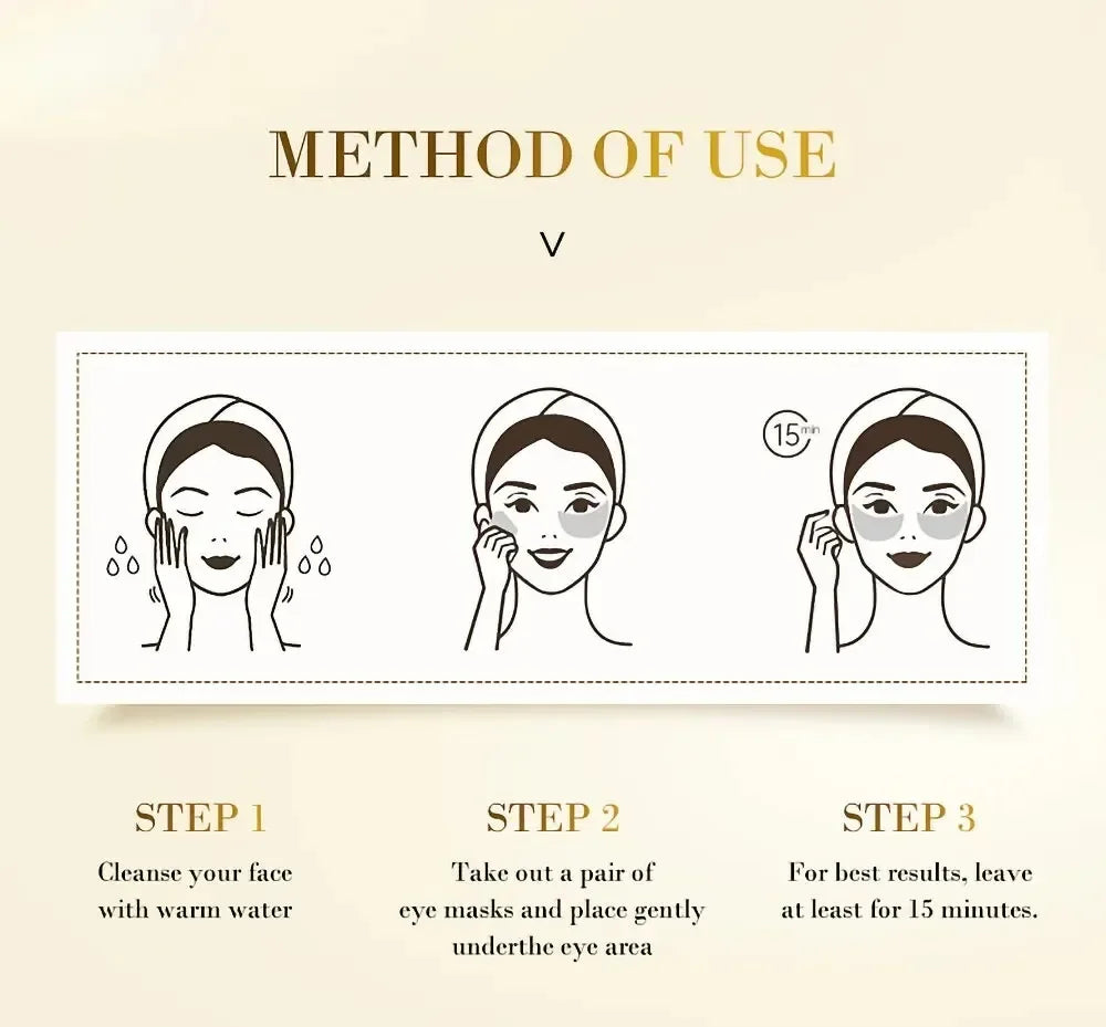 Golden Collagen Crystal – Seaweed Eye Masks (60pcs)✨👁️