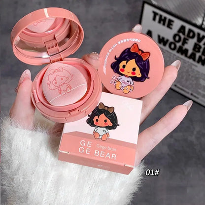 Gege Bear Cushion – Blush With Powder Puff – Long-Lasting Blendable Cheek Color for Natural Glow✨