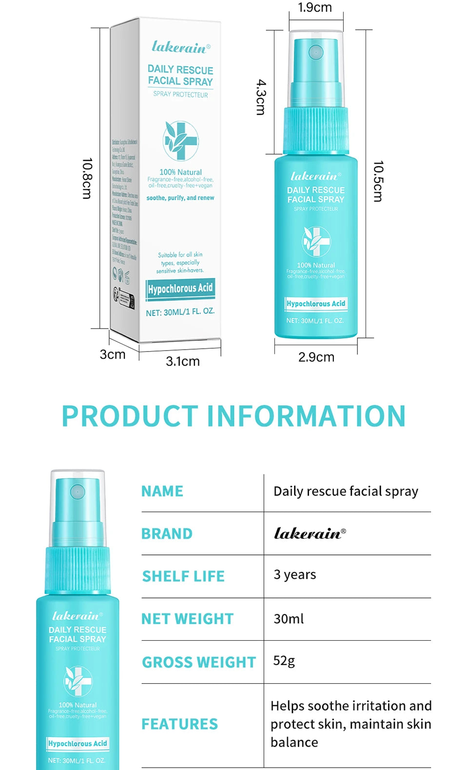 Ph Balancing Facial – Spray – Hypochlorous Acid Soothing Toner✨