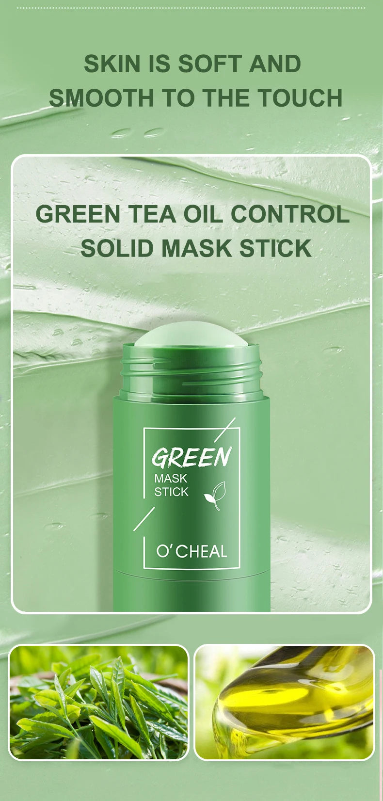 Solid Facial Mask Stick (Green Tea / Honey Peach / Charcoal Eggplant) ✨