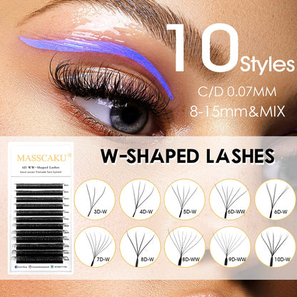 Premium Mink W – Shape Lash Extensions – 3D–6D Volume, 12✨