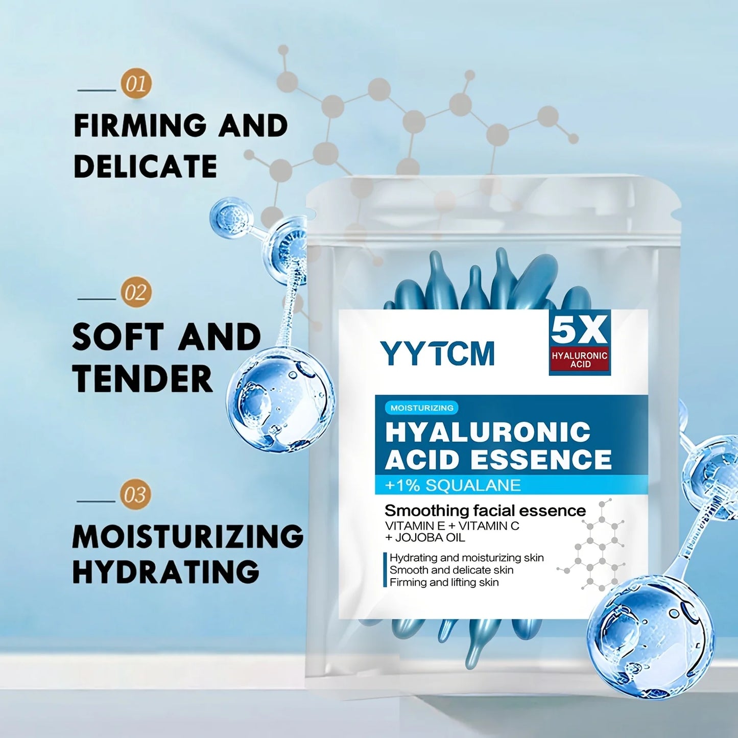 Hyaluronic Acid Capsule – Serum (30 Capsules) – Deep Moisturizing & Brightening Face Essence✨