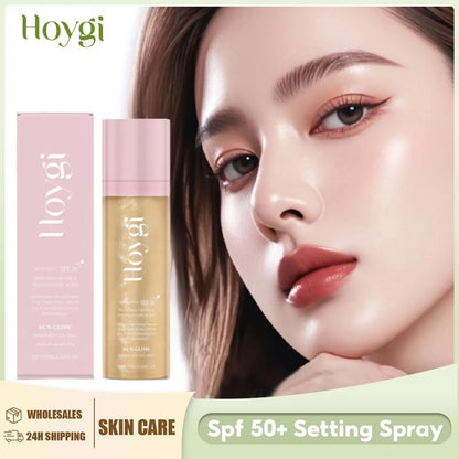 Hoygi SPF 50+ Setting Spray – Matte Oil-Control Makeup Fixer with Waterproof Long-Lasting Sun Protection✨