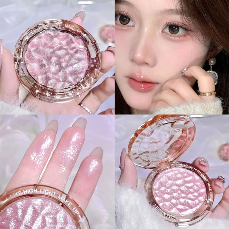 Glossy Highlight & – Contour Powder Palette – Natural Glow Glitter Highlighter✨