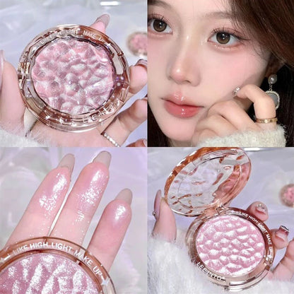 Glossy Highlight & – Contour Powder Palette – Natural Glow Glitter Highlighter✨
