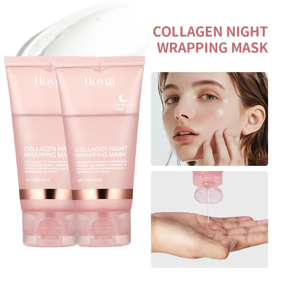 Korean Collagen Overnight Wrapping Mask – Deep Hydrating Peel-Off Night Care Facial Mask Cream✨🌙
