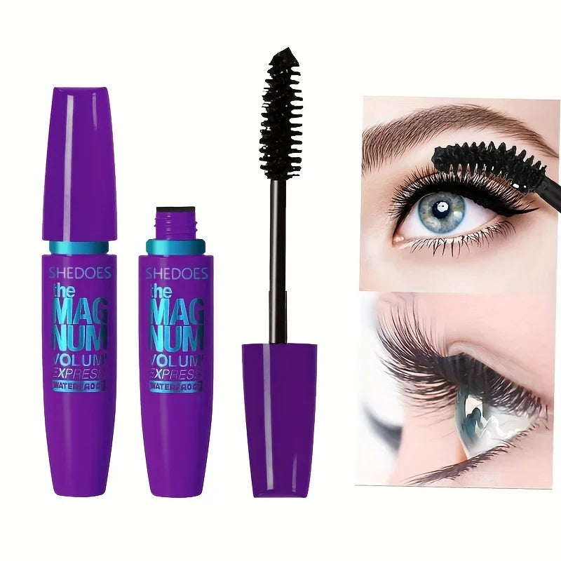 Black Fiber Mascara – Waterproof Volumizing, Lengthening & Curling✨