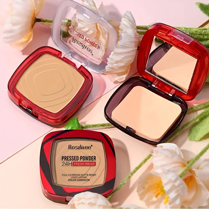 Matte Full Coverage – Pressed Powder Foundation – 24H Long-Lasting Weightless Finishing Powder with Puff Applicator✨