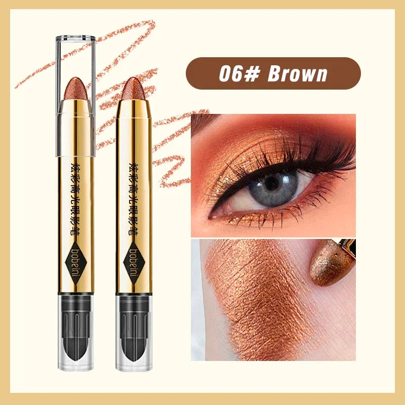 6-Color Dual-Ended Luxury – Eyeshadow Stick Set – Waterproof Long-Lasting Matte & Glitter ✨