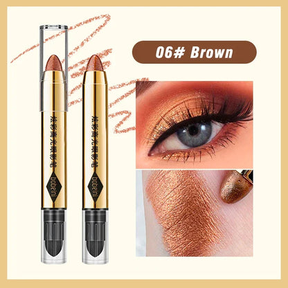 6-Color Dual-Ended Luxury – Eyeshadow Stick Set – Waterproof Long-Lasting Matte & Glitter ✨