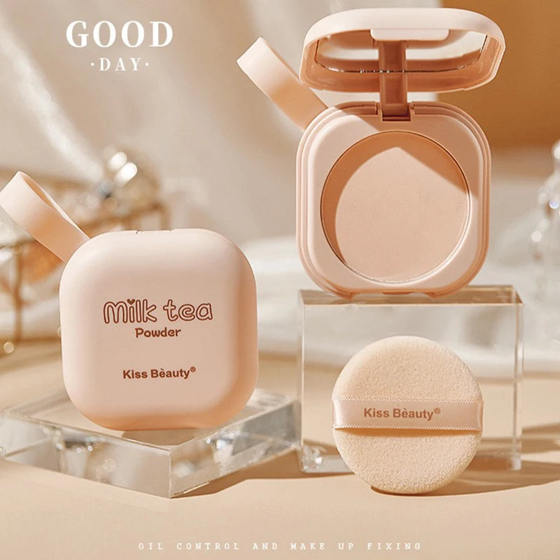 Oil-Control Setting Powder – With Mirror – Brightening, Compact Face Powder✨