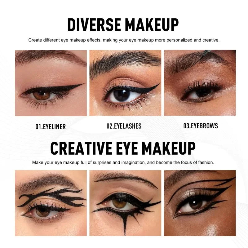 Precision Eyeliner & – Brow Pen Set – Waterproof, Quick-Dry (5Pcs)✨