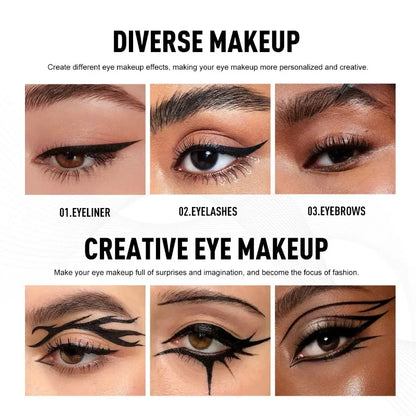 Precision Eyeliner & – Brow Pen Set – Waterproof, Quick-Dry (5Pcs)✨