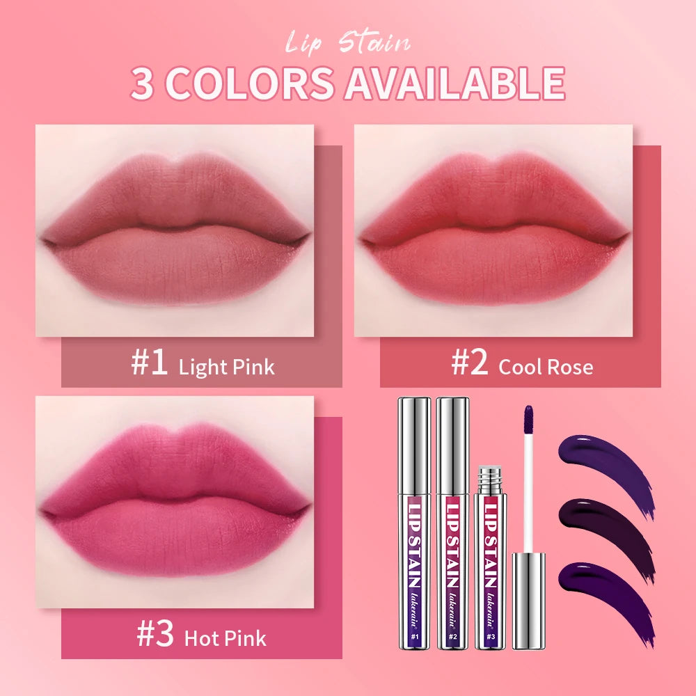 Peel-Off Lip Stain – Kit (3Pcs) – Long Lasting Waterproof Transfer-Proof Pink Lip Tint Set✨