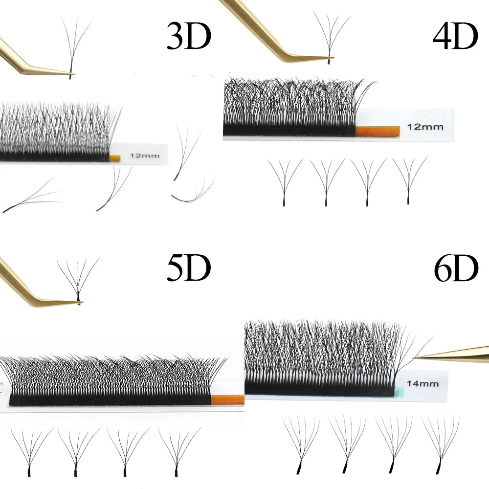 W Shape Premade – Fan Lash Extensions Set – 3D–6D Volume✨