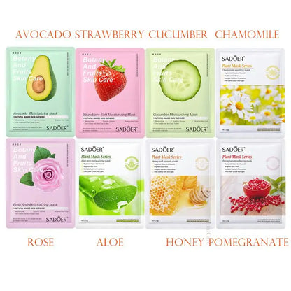 Natural Plant Sheet – Face Mask Set (8Pcs) – Korean Facial Masks🌿✨
