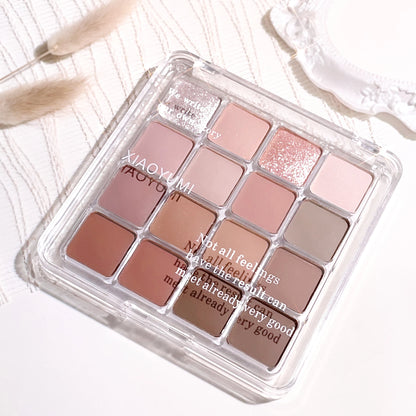 16-Color Sunset Eyeshadow – Palette – Matte & Pearl Korean Glow✨