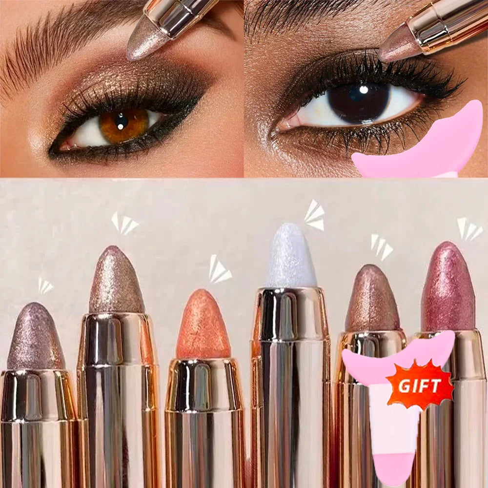 6-Color Dual-Ended Luxury – Eyeshadow Stick Set – Waterproof Long-Lasting Matte & Glitter ✨