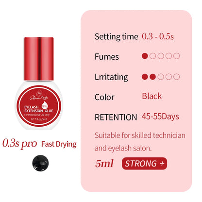 Professional Lash Glue – – 0.3–2 Sec Dry, Strong Hold Black✨