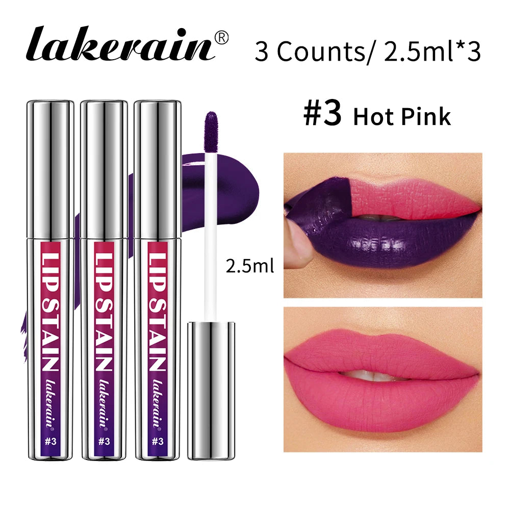 Peel-Off Lip Stain – Kit (3Pcs) – Long Lasting Waterproof Transfer-Proof Pink Lip Tint Set✨