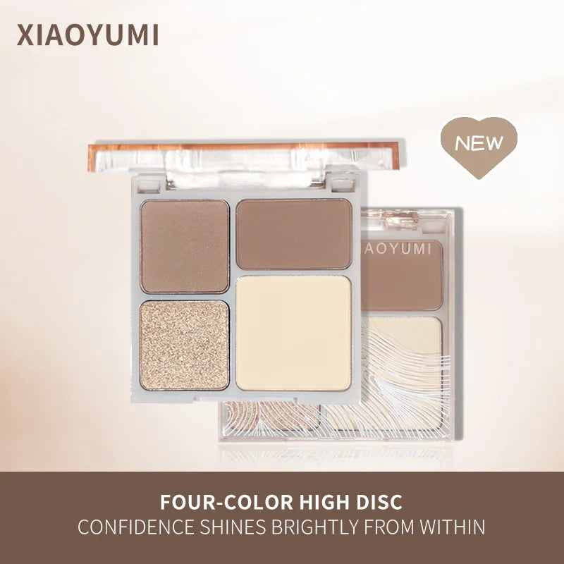 Xiaoyumi 4-Color Contour – & Highlighter Palette – Matte Long-Lasting Face Sculpting &amp; Brightening Powder✨