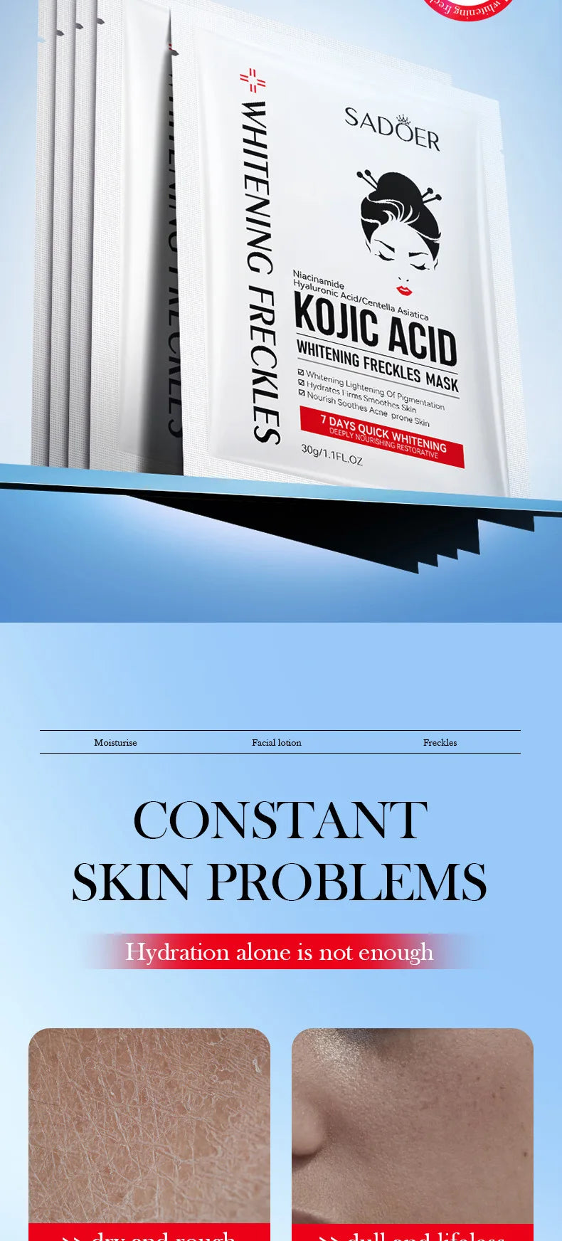 Sadoer Kojic Acid – Sheet Face Masks (10Pcs)✨