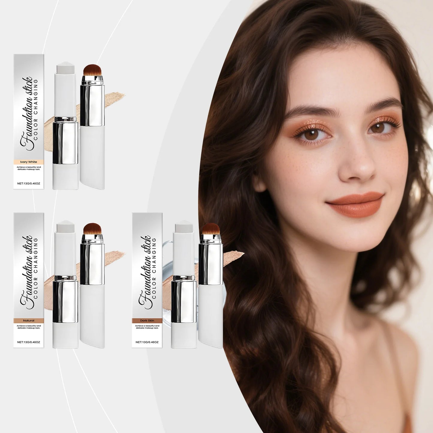 2-In-1 Double-Head Foundation Stick With Brush✨